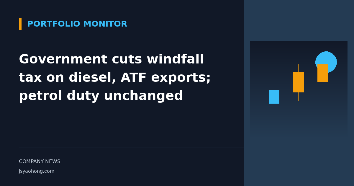 Government cuts windfall tax on diesel, ATF exports; petrol duty unchanged